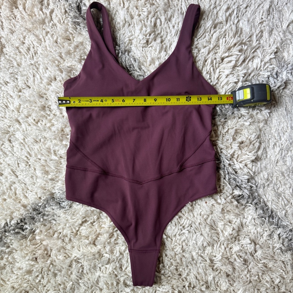 Women's Dreamlux V-Neck Thong Bodysuit w/ Lycra in Dark Jasper Purple Size M - Picture 12 of 16